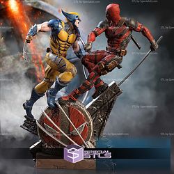 Wolverine and Deadpool in Battle 3D Printer Files