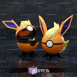 Basic Pokemon STL Files Collection - Flareon Pokeball