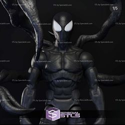 Custom Figure STL Collection - Symbiote Spiderman Head and Tendrills No Body