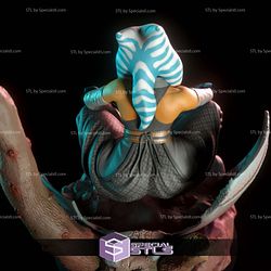 Ahsoka Tano Squatting Pose Digital 3D Sculpture