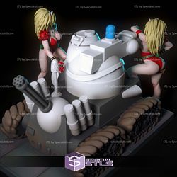 Anna and Uni Puma Dominion Tank Police Digital 3D Sculpture