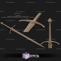 Cosplay STL Files Glamdring Sword with Display Stand