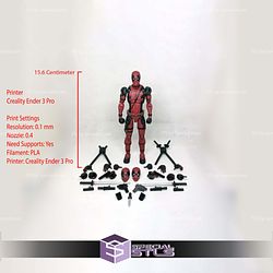 Deadpool Action Figurine 3D Printer Files