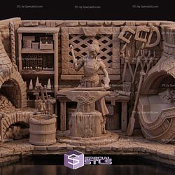 Lara The Blacksmith Diorama 3D Printer Files