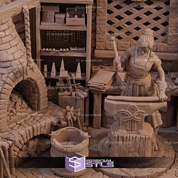 Lara The Blacksmith Diorama 3D Printer Files