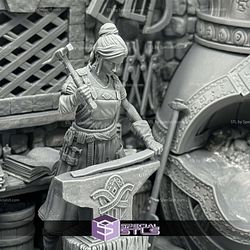 Lara The Blacksmith Diorama 3D Printer Files