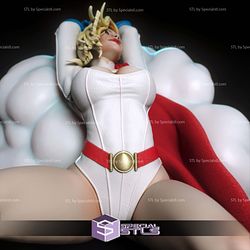 Power Girl Lying on Cloud Digital 3D Sculpture