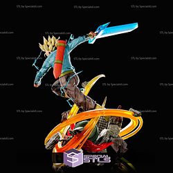 Trunks Sword in Action Dragonball Super 3D Printer Files