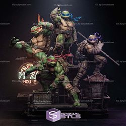 TMNT Pizza House Diorama Bundle 3D Model Sculpture