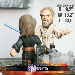 Chibi STL Collection - Obi Wan Kenobi vs Anakin