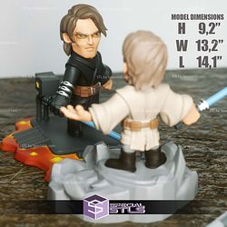 Chibi STL Collection - Obi Wan Kenobi vs Anakin