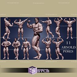 Arnold Schwarzenegger Various Pose NO CUT 3D Printing Models