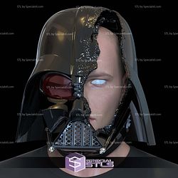 Cosplay STL Files Darth Vader Damaged Helmet V2