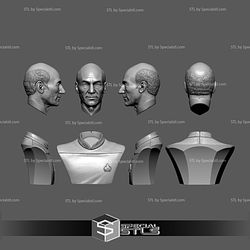 Patrick Stewart Jean-Luc Picard Bust 3D Printing Models