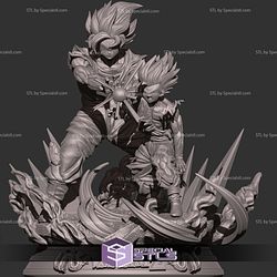 Goku and Gohan STL Files Kamehameha from Dragonball 3D Printable