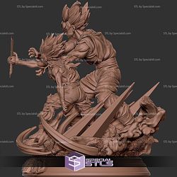 Goku and Gohan STL Files Kamehameha from Dragonball 3D Printable