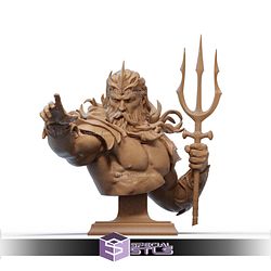 Poseidon Standing Bust 3D Printer Files