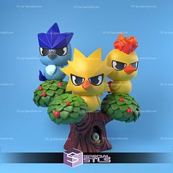 Chibi Trio Legendary Birds 3D Printing Models