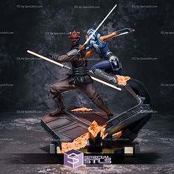 Ahsoka Tano vs Darth Maul Battle 3D Printing Models