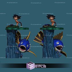 Goku Kid and Fish Diorama Digital STL Files