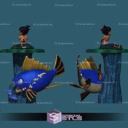 Goku Kid and Fish Diorama Digital STL Files