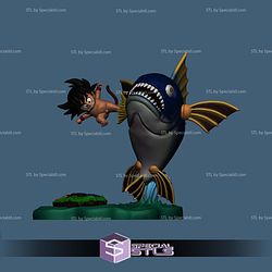 Son Goku Kick Fish Digital STL Files