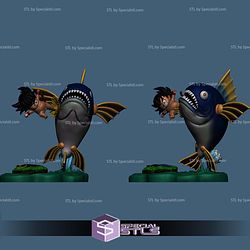 Son Goku Kick Fish Digital STL Files