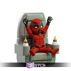 Super Basic STL - Baby Deadpool Popcorn Bucket