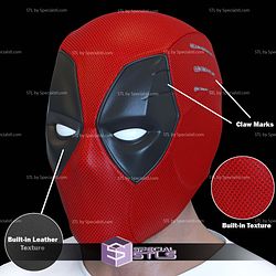 Cosplay STL Files Deadpool 3 Helmet Movie Version