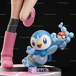 Dawn and Piplup Pokemon Digital STL Files