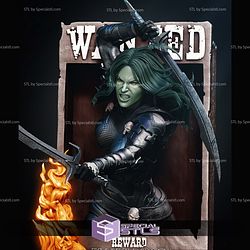 Gamora Comic Version Poster Bust Digital STL Files