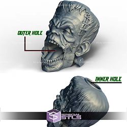 Halloween Frankenstein Head Dice Tower Digital STL Files