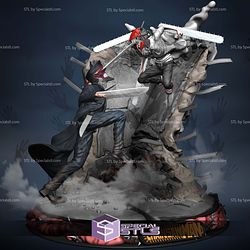 Chainsaw Man Denji Vs Katana Battle Digital STL Files