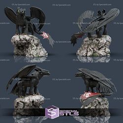 Toothless on Rock Digital STL Files