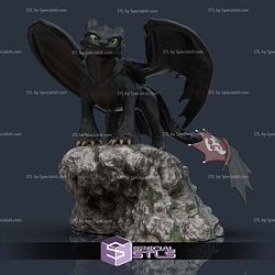 Toothless on Rock Digital STL Files