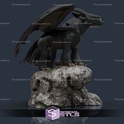 Toothless on Rock Digital STL Files