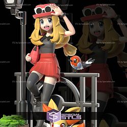 Serena and Fennekin Pokemon Digital STL Files