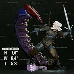 The Witcher Geralt vs Tentacle Digital STL Files