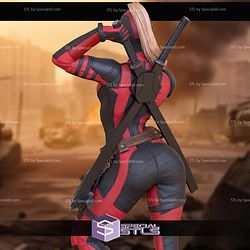 Lady Deadpool Pointing Gun Digital STL Files