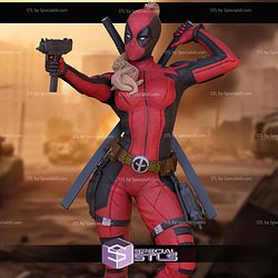 Lady Deadpool Pointing Gun Digital STL Files