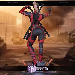 Lady Deadpool Pointing Gun Digital STL Files