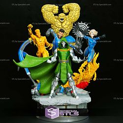 Fantastic Four and Dr Doom Diorama 3D Printing Models