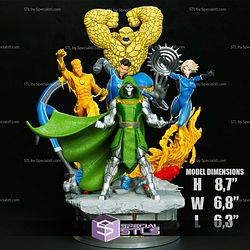 Fantastic Four and Dr Doom Diorama 3D Printing Models