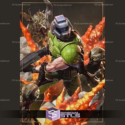 Doomguy in Battle STL Printer Files