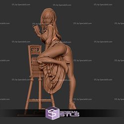 Erotic Figure Reading Girl Digital STL Files