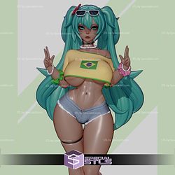 Miku Brazil Outfit Digital STL Files