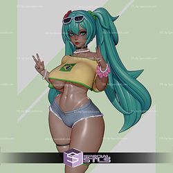 Miku Brazil Outfit Digital STL Files