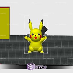 Pikachu Pokemon Color 3D Print