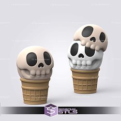 Super Basic STL - Halloween Ice Cream Skull