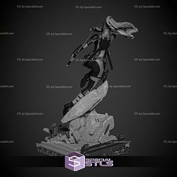 Lady Deadpool Attack Pose Rock Base STL Printer Files